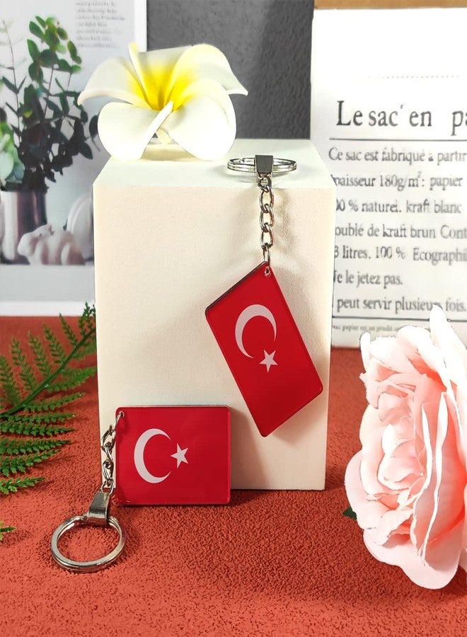 QQSD Turkey Flag Keychain Turkish Key Ring, 2 Pack - Image 5